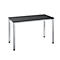 Table Home Office Bexxstar, rectangulaire, 4 pieds en tube carré, L 1200 x P 600 x H 740 mm, noir/chrome argenté