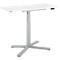 Table Home Office, réglable en hauteur électriquement, rectangulaire, pied en croix, L 1150 x P 550 x H 1100-640 mm, blanc/argenté + panneau de commande à mémoire de forme