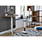 Table Home Office, réglable en hauteur électriquement, rectangulaire, pied en croix, L 1150 x P 550 x H 1100-640 mm, chêne caryer/blanc + panneau de commande à mémoire de forme