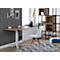 Table Home Office, réglable en hauteur électriquement, rectangulaire, pied en croix, L 1150 x P 550 x H 1100-640 mm, chêne caryer/blanc + panneau de commande à mémoire de forme