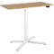 Table Home Office, réglable en hauteur électriquement, rectangulaire, pied en croix, L 1150 x P 550 x H 1100-640 mm, chêne caryer/blanc + panneau de commande à mémoire de forme