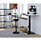 Table Home Office, réglable en hauteur électriquement, rectangulaire, sur pied en croix, L 1150 x P 550 x H 640-1100 mm, blanc/noir + panneau de commande à mémoires