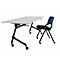 Table pliante mobile - acier tube carré - l. 1200 x P 600 x H 720 mm - gris clair - piètement noir - notre marque Schäfer Shop Select