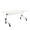 Table pliante mobile - acier tube carré - l. 1600 x P 600 x H 720 mm - blanc - piètement blanc - notre marque Schäfer Shop Select