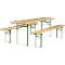Table repliable et 2 bancs repliables - en bois