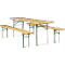 Table repliable et 2 bancs repliables - en bois