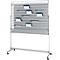 Tableau blanc et d'organisation, mobile, l. 1485 x H 1185 mm, avec fentes d'insertion