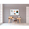 Tableau blanc Franken X-tra!Line, montage mural en format vertical &amp; horizontal, acier laqué blanc &amp; cadre en aluminium, magnétique, bac de rangement, L 1200 x H 1200 mm