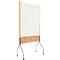 Tableau blanc mobile Rocada Natural, pivotant, magnétique, acier sur panneau de mélamine, surface du tableau de L 1000 x H 1200 mm