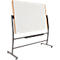 Tableau blanc mobile Rocada Natural, rotatif, magnétique, plateau de rangement, acier sur bois, L 1500 x H 1000 mm