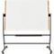 Tableau blanc mobile Rocada Natural, rotatif, magnétique, plateau de rangement, acier sur bois, L 1500 x H 1000 mm