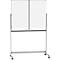 Tableau blanc pliant mobile MAULstandard, plastifié blanc, fixations magnétiques, 2 panneaux, L 1200 x H 1000 mm