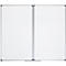 Tableau blanc rabattable MAULstandard - cadre alu - 2 ailes - surface plastifiée - l. 1200 x H 1000 mm
