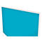 Un tableau d'affichage turquoise avec un cadre blanc sur fond blanc.