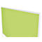 Surface de tableau blanc magnétique vert clair avec un cadre blanc fin, vue en perspective.
