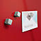 Tableau magnétique en verre LED light artverum® Sigel Business, 480 x 480 mm, inscriptible, 3 aimants, rouge