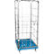 Tablero rodante de plástico con 2 rejillas laterales, 1 pared trasera, 1 pared delantera, azul luminoso RAL 5012