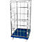 Tablero rodante de plástico con 2 rejillas laterales, azul genciana RAL 5010