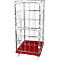 Tablero rodante de plástico con 2 rejillas laterales, rojo vivo RAL3000