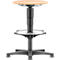 Tabouret Allround Bimos, hauteur d'assise réglable 560-810 mm, avec patins &amp; repose-pieds, bois de hêtre stratifié, durable, facile à nettoyer