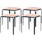 Tabouret Bistro, 4 pièces, assise en similicuir, ivoire