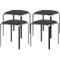 Tabouret Bistro, 4 pièces, assise en similicuir, noir