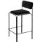 Tabouret de bar Bistro Assise velours noir