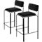 Tabouret de bar Bistro Assise velours noir