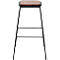 Tabouret de bar meet® by Paperflow OSLO, sans dossier, hauteur d'assise 760 mm, bois et acier, couleur bois-noir, 2 pièces