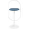 Tabouret de bar Paperflow Saturne, avec dossier, hauteur d'assise 765 mm, rembourré, 100 % recyclable, revêtement en similicuir bleu, piétement blanc