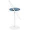 Tabouret de bar Paperflow Saturne, avec dossier, hauteur d'assise 765 mm, rembourré, 100 % recyclable, revêtement en similicuir bleu, piétement blanc