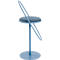 Tabouret de bar Paperflow Saturne, avec dossier, hauteur d'assise 765 mm, rembourré, 100 % recyclable, revêtement en similicuir bleu, piétement bleu