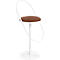 Tabouret de bar Paperflow Saturne, avec dossier, hauteur d'assise 765 mm, rembourré, 100 % recyclable, revêtement en similicuir couleur rouille, piétement blanc
