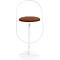 Tabouret de bar Paperflow Saturne, avec dossier, hauteur d'assise 765 mm, rembourré, 100 % recyclable, revêtement en similicuir couleur rouille, piétement blanc