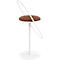 Tabouret de bar Paperflow Saturne, avec dossier, hauteur d'assise 765 mm, rembourré, 100 % recyclable, revêtement en similicuir couleur rouille, piétement blanc