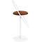 Tabouret de bar Paperflow Saturne, avec dossier, hauteur d'assise 765 mm, rembourré, 100 % recyclable, revêtement en similicuir couleur rouille, piétement blanc