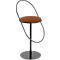 Tabouret de bar Paperflow Saturne, avec dossier, hauteur d'assise 765 mm, rembourré, 100 % recyclable, revêtement en similicuir couleur rouille, piétement noir