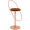 Tabouret de bar Paperflow Saturne, avec dossier, hauteur d'assise 765 mm, rembourré, 100 % recyclable, revêtement en similicuir couleur rouille, piétement rose