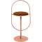 Tabouret de bar Paperflow Saturne, avec dossier, hauteur d'assise 765 mm, rembourré, 100 % recyclable, revêtement en similicuir couleur rouille, piétement rose
