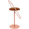 Tabouret de bar Paperflow Saturne, avec dossier, hauteur d'assise 765 mm, rembourré, 100 % recyclable, revêtement en similicuir couleur rouille, piétement rose