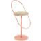 Tabouret de bar Paperflow Saturne, avec dossier, hauteur d'assise 765 mm, rembourré, 100 % recyclable, revêtement en similicuir ivoire, piétement rose