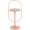 Tabouret de bar Paperflow Saturne, avec dossier, hauteur d'assise 765 mm, rembourré, 100 % recyclable, revêtement en similicuir ivoire, piétement rose