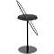 Tabouret de bar Paperflow Saturne, avec dossier, hauteur d'assise 765 mm, rembourré, 100 % recyclable, revêtement en similicuir noir, piétement noir