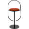 Tabouret de bar Paperflow Saturne, avec dossier, hauteur d'assise 765 mm, rembourré, 100 % recyclable, revêtement en velours couleur rouille, piétement noir