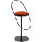 Tabouret de bar Paperflow Saturne, avec dossier, hauteur d'assise 765 mm, rembourré, 100 % recyclable, revêtement en velours couleur rouille, piétement noir