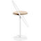 Tabouret de bar Paperflow Saturne, avec dossier, hauteur d'assise 765 mm, rembourré, 100 % recyclable, revêtement en velours ivoire, piétement blanc