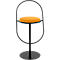 Tabouret de bar Paperflow Saturne, avec dossier, hauteur d'assise 765 mm, rembourré, 100 % recyclable, revêtement en velours safran, piétement noir