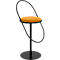 Tabouret de bar Paperflow Saturne, avec dossier, hauteur d'assise 765 mm, rembourré, 100 % recyclable, revêtement en velours safran, piétement noir