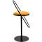 Tabouret de bar Paperflow Saturne, avec dossier, hauteur d'assise 765 mm, rembourré, 100 % recyclable, revêtement en velours safran, piétement noir