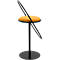 Tabouret de bar Paperflow Saturne, avec dossier, hauteur d'assise 765 mm, rembourré, 100 % recyclable, revêtement en velours safran, piétement noir